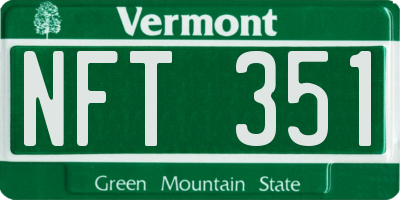 VT license plate NFT351