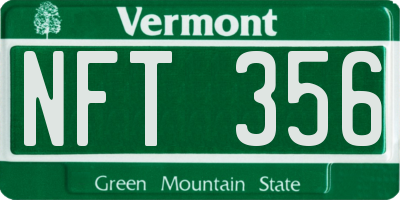 VT license plate NFT356
