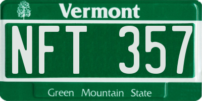 VT license plate NFT357