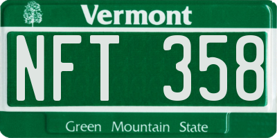 VT license plate NFT358