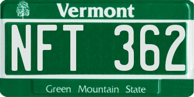 VT license plate NFT362