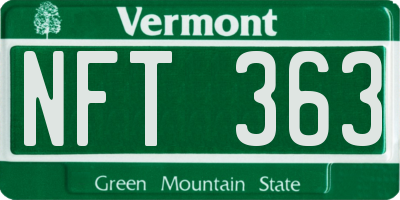 VT license plate NFT363