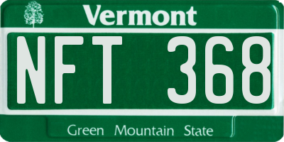 VT license plate NFT368