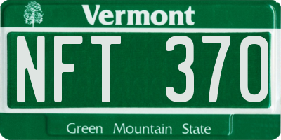 VT license plate NFT370