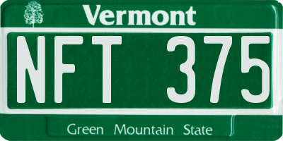 VT license plate NFT375