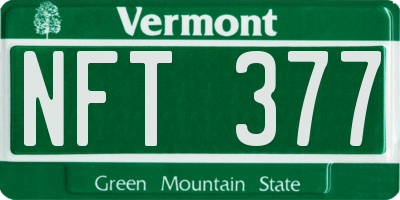 VT license plate NFT377