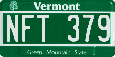VT license plate NFT379