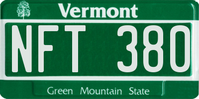 VT license plate NFT380