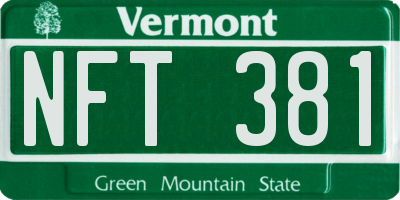 VT license plate NFT381