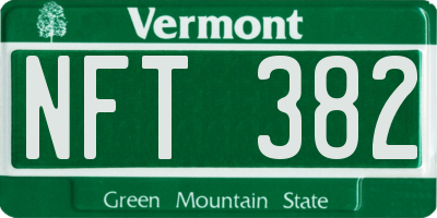 VT license plate NFT382