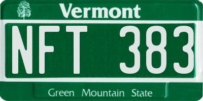 VT license plate NFT383