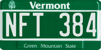 VT license plate NFT384