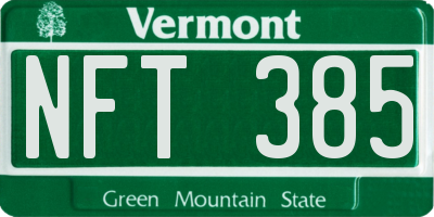 VT license plate NFT385