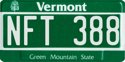 VT license plate NFT388