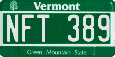 VT license plate NFT389