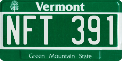 VT license plate NFT391