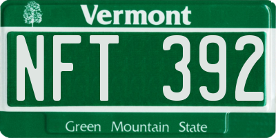VT license plate NFT392