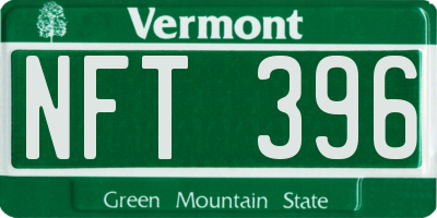 VT license plate NFT396