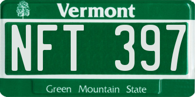 VT license plate NFT397