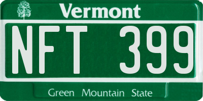 VT license plate NFT399