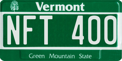 VT license plate NFT400