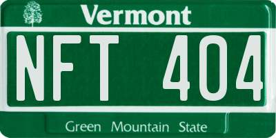 VT license plate NFT404