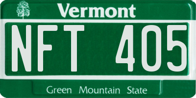 VT license plate NFT405