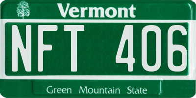 VT license plate NFT406