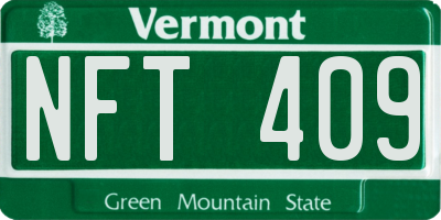 VT license plate NFT409