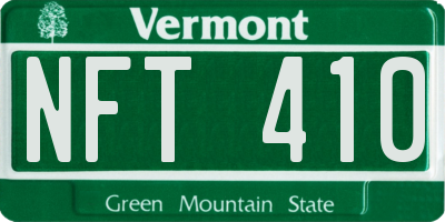 VT license plate NFT410