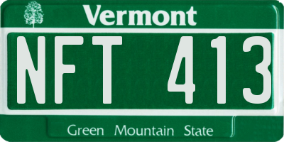 VT license plate NFT413
