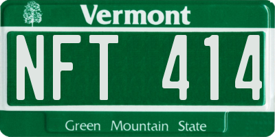 VT license plate NFT414