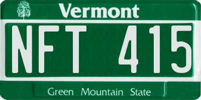 VT license plate NFT415