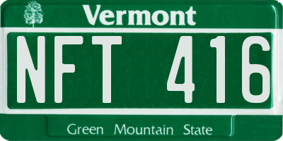 VT license plate NFT416