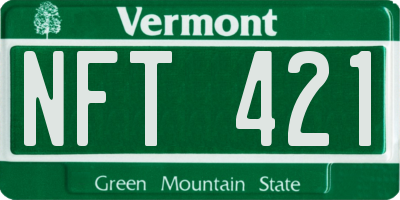 VT license plate NFT421