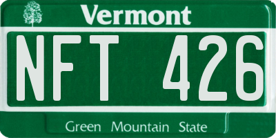VT license plate NFT426