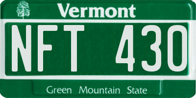 VT license plate NFT430