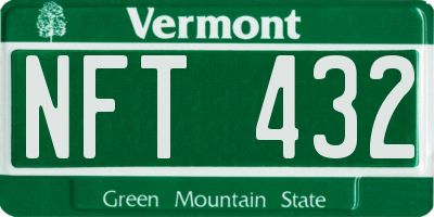 VT license plate NFT432