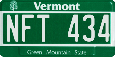 VT license plate NFT434
