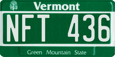 VT license plate NFT436