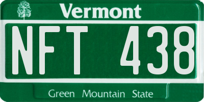 VT license plate NFT438