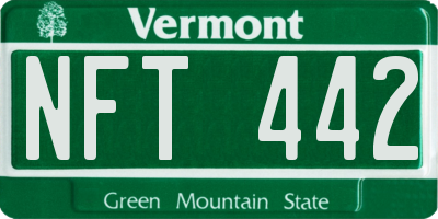 VT license plate NFT442