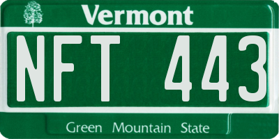VT license plate NFT443