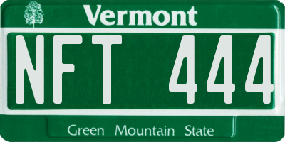 VT license plate NFT444