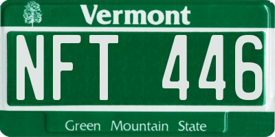 VT license plate NFT446
