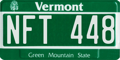 VT license plate NFT448