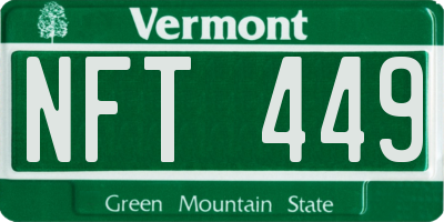 VT license plate NFT449