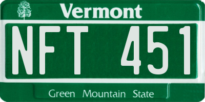 VT license plate NFT451