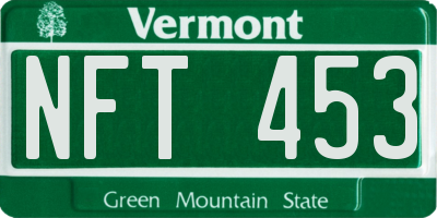VT license plate NFT453