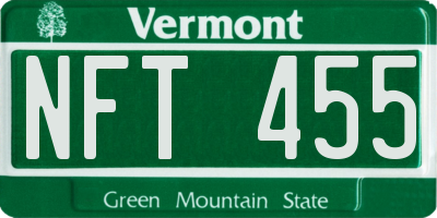 VT license plate NFT455